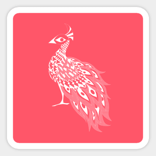 pavo real the royal peacock ecopop winged animal pattern Sticker